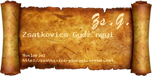 Zsatkovics Gyöngyi névjegykártya